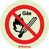 Etiqueta para equipamentos, proibição, gás - proibido fumar e foguear