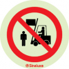 Etiqueta para equipamentos, proibido passar, empilhador em movimento