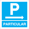 Sinal para parques de estacionamento, informação, Parque particular à direita
